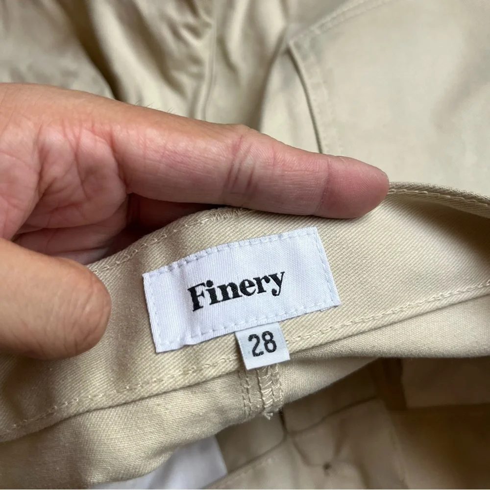 Finery cream‎ ivory tan straight leg cropped pants